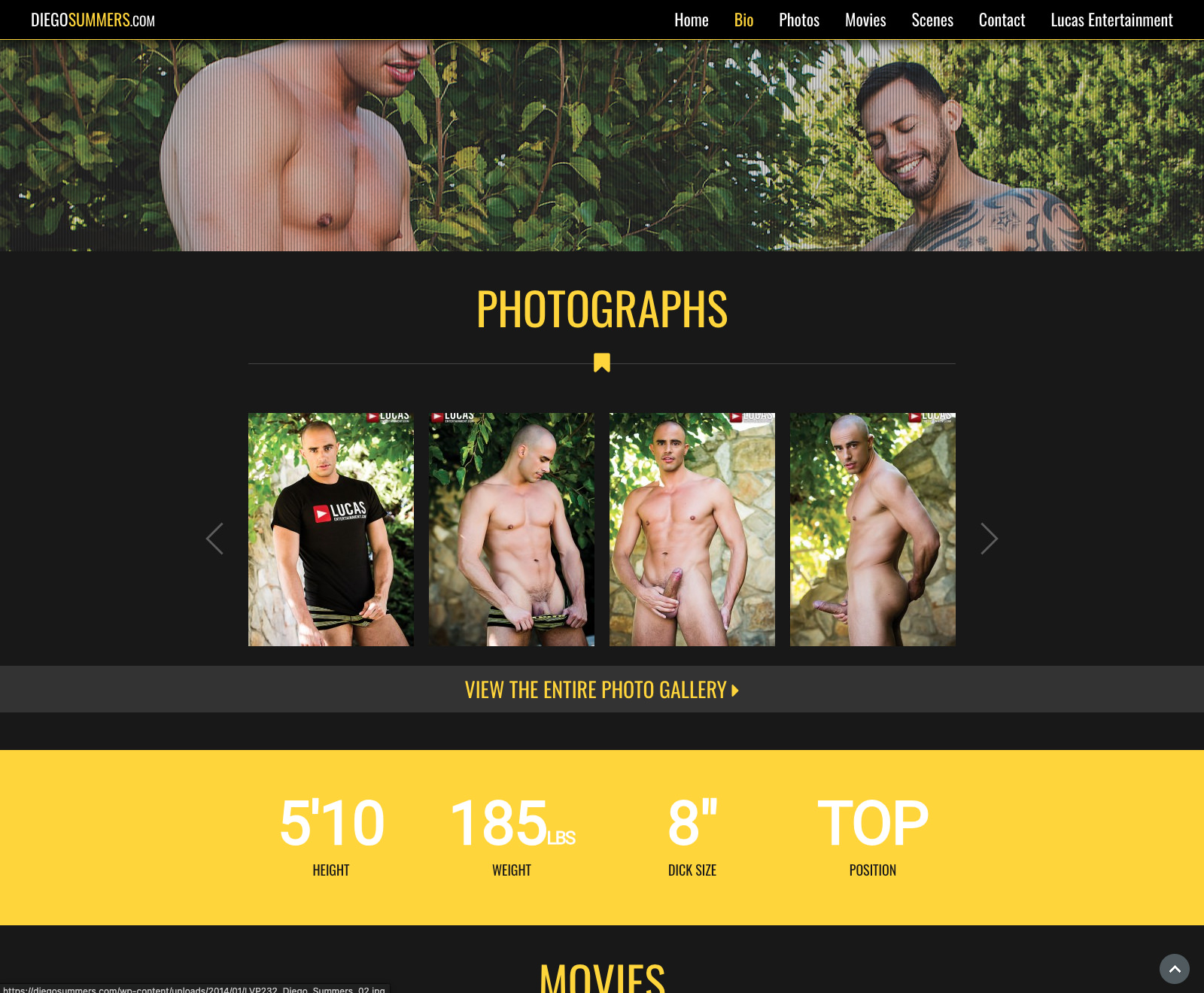 Screenshots of Lucas Models Sites