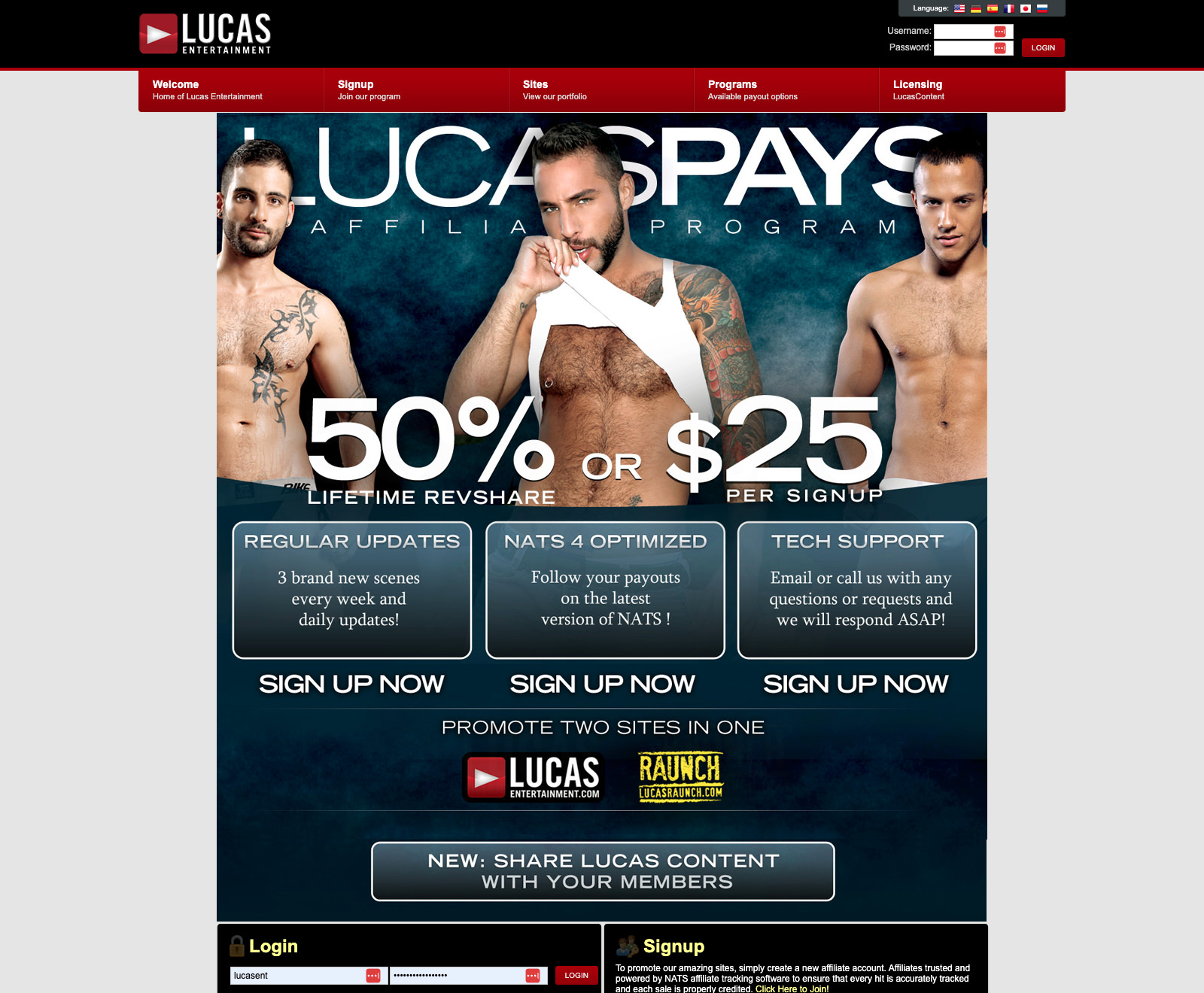 Screenshots of Lucas Pays – NATS