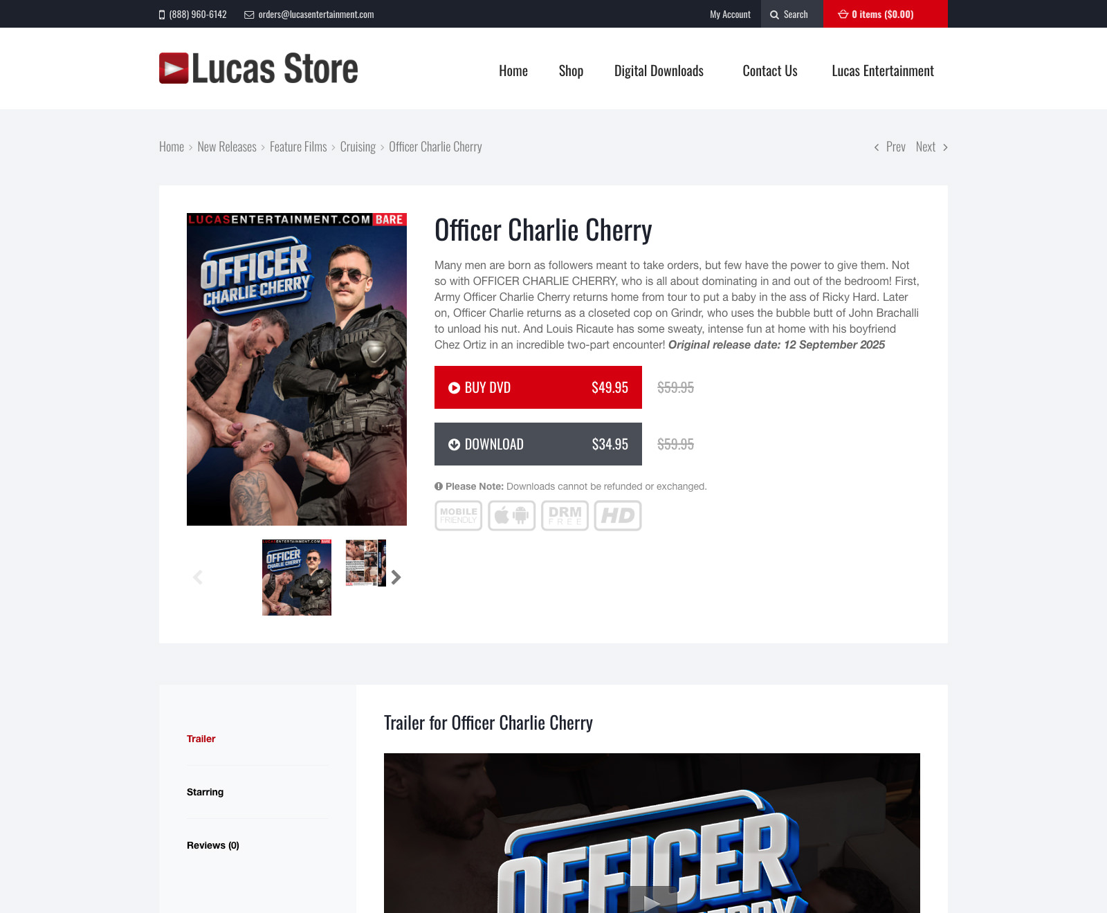 Screenshots of Lucas Store